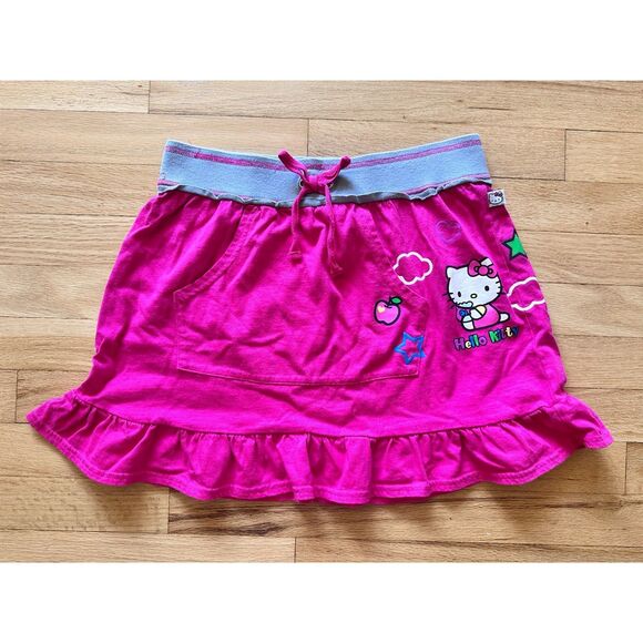 Y2k Hello Kitty Hot Pink Ruffle Mini Skirt Kawaii Sanrio Core Girls size XL - Picture 1 of 5